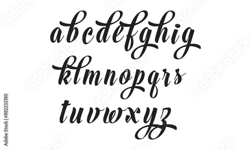 Vector Acrylic Brush Style Hand Drawn Alphabet Font. Calligraphy alphabet on a white background. Vector illustration. EPS 10/AI