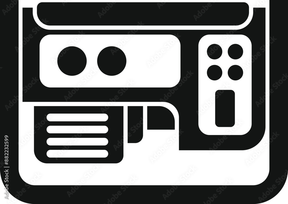 Black silhouette of a portable power generator supplying electricity, featuring a control panel for easy operation Black silhouette of a portable power generator supplying electricity, featuring a control panel for easy operation