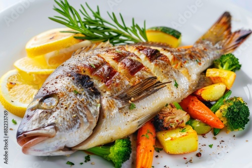 Wallpaper Mural Freshly grilled fish served with a side of steamed vegetables, promoting a balanced and healthy diet. Torontodigital.ca