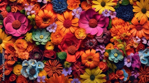Vibrant Floral Tapestry: A Symphony of Colors