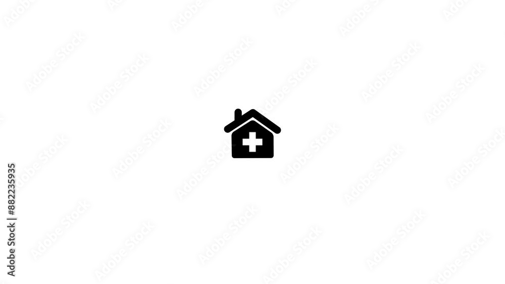 Health care clinic icon with cross. simple medical room icon, line clinic icon with plus sign. Health care clinic icon with cross. simple medical room icon, line clinic icon with plus sign.