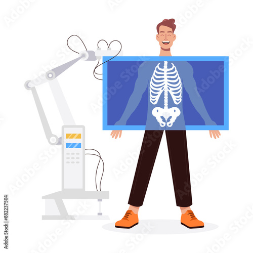 A flat character illustration of x ray 

