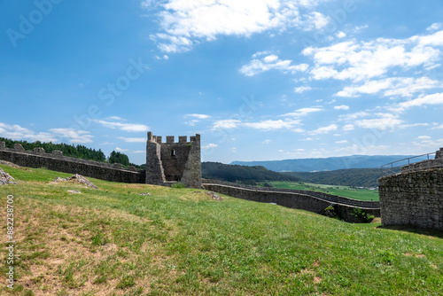 Ruins of the guard defense tower Spisky Castle Slovakia photo