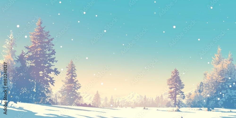 Fototapeta premium Abstract Minimalist Art Wallpaper with Blue Tones and Winter Sunlight. AI-Generated High-Quality Image Featuring Quiet Solitude and Warm, Healing Comfort for Bestselling Books and Publications anime 