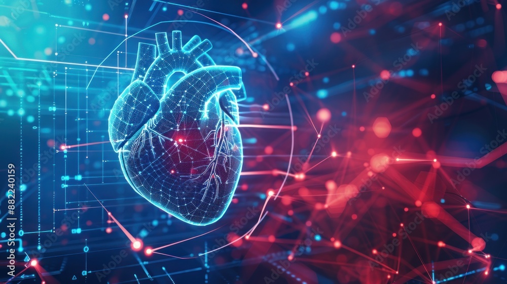 Digital Heartbeat - A futuristic representation of the human heart Digital Heartbeat - A futuristic representation of the human heart