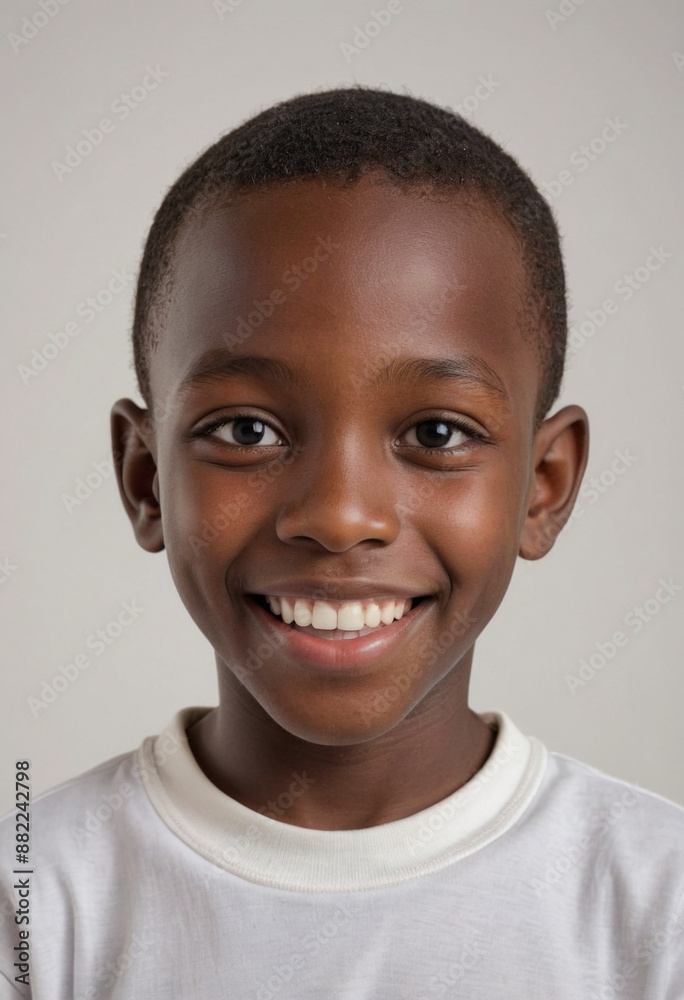 Portrait view of a regular happy smiling Burundi boy, ultra realistic, candid, social media, avatar image, plain solid background Portrait view of a regular happy smiling Burundi boy, ultra realistic, candid, social media, avatar image, plain solid background