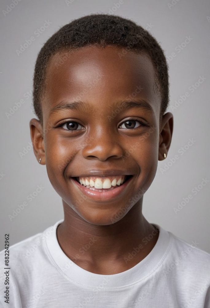 Portrait view of a regular happy smiling Republic of the Congo boy, ultra realistic, candid, social media, avatar image, plain solid background Portrait view of a regular happy smiling Republic of the Congo boy, ultra realistic, candid, social media, avatar image, plain solid background