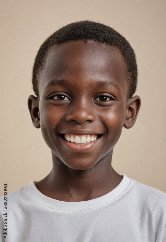 Portrait view of a regular happy smiling Senegal boy, ultra realistic, candid, social media, avatar image, plain solid background Portrait view of a regular happy smiling Senegal boy, ultra realistic, candid, social media, avatar image, plain solid background