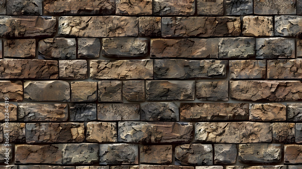Authentic representation of a brown brick wall meticulously rendered for decorative use. Artistic brickwork visualization. Authentic representation of a brown brick wall meticulously rendered for decorative use. Artistic brickwork visualization.