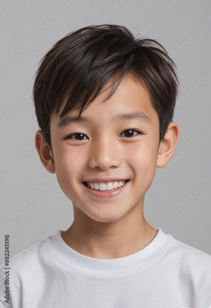 Portrait view of a regular happy smiling Japan boy, ultra realistic, candid, social media, avatar image, plain solid background Portrait view of a regular happy smiling Japan boy, ultra realistic, candid, social media, avatar image, plain solid background