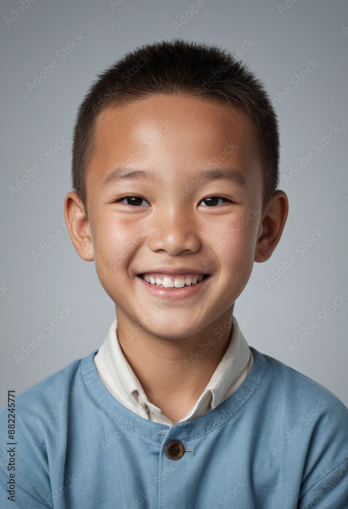 Portrait view of a regular happy smiling Mongolia boy, ultra realistic, candid, social media, avatar image, plain solid background Portrait view of a regular happy smiling Mongolia boy, ultra realistic, candid, social media, avatar image, plain solid background