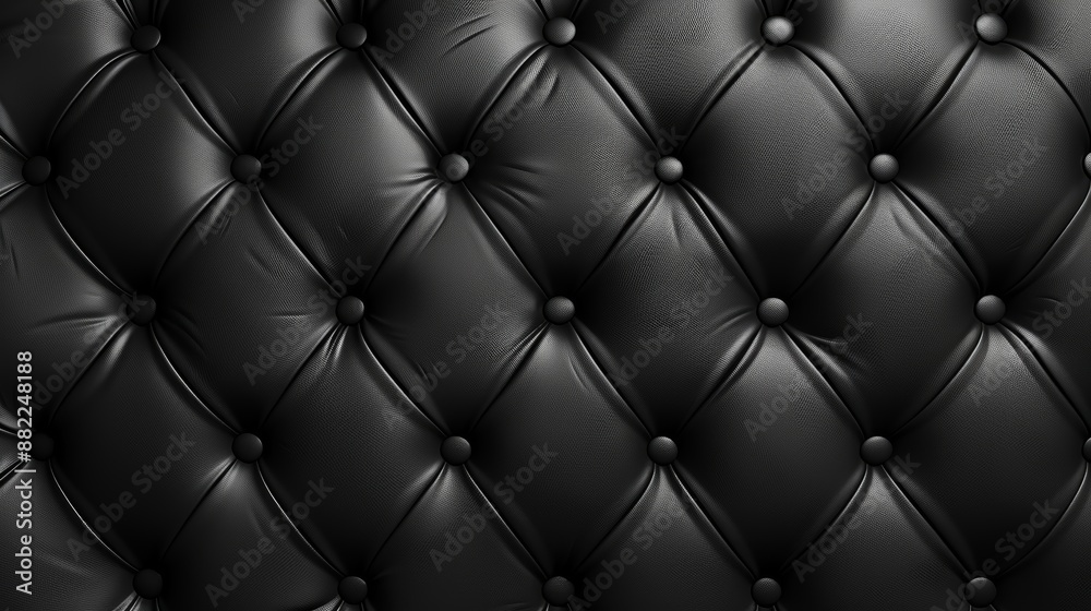 A black leather upholstered seat A black leather upholstered seat
