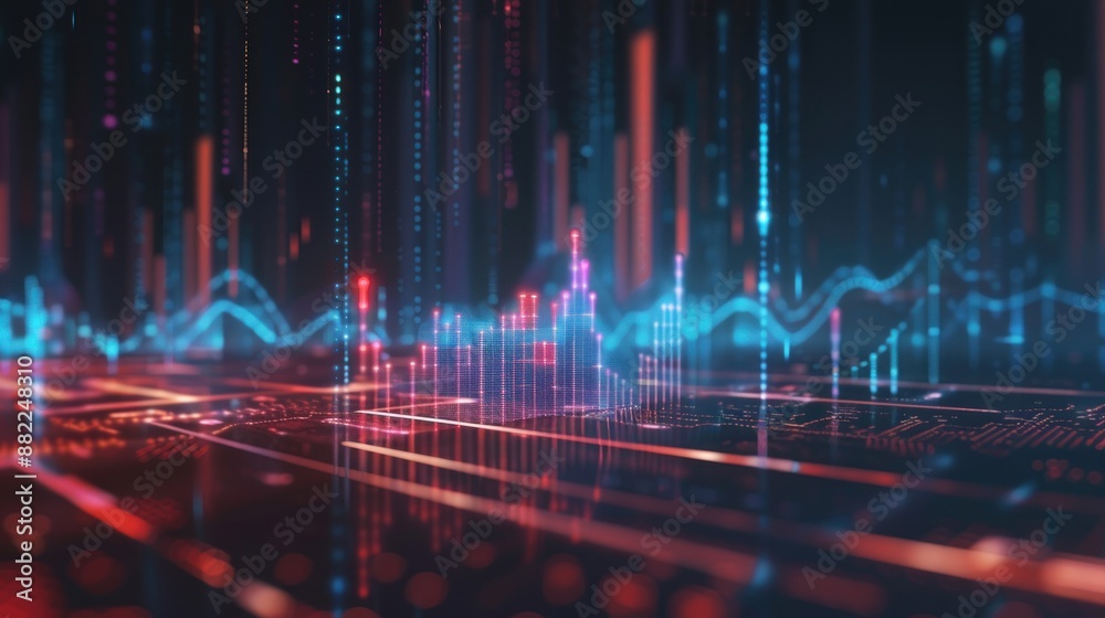 Abstract Data Visualization with Vibrant Colors Abstract Data Visualization with Vibrant Colors