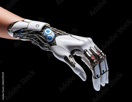  Robot Hand- A futuristic robot hand, isolated on a transparent background - Generative _1(270)