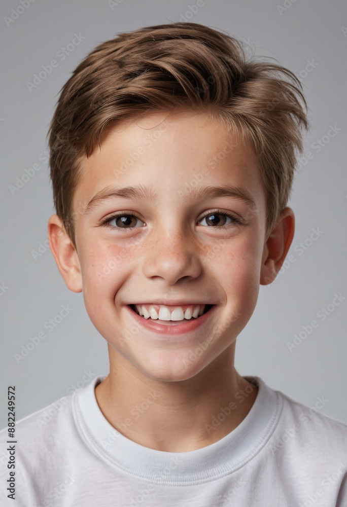 Portrait view of a regular happy smiling Canada boy, ultra realistic, candid, social media, avatar image, plain solid background Portrait view of a regular happy smiling Canada boy, ultra realistic, candid, social media, avatar image, plain solid background