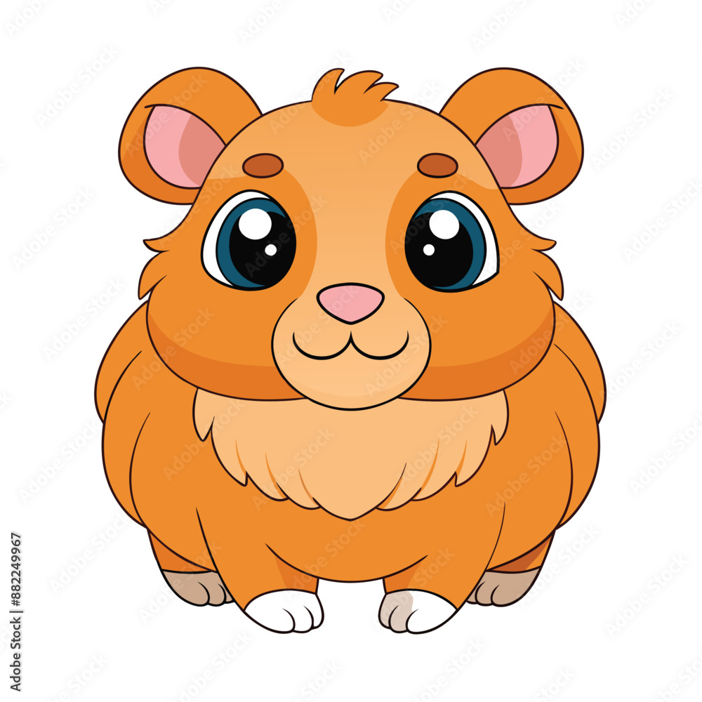 Obraz premium Adorable Guinea Pigs Cartoon Vector Clipart & Line Art Designs.