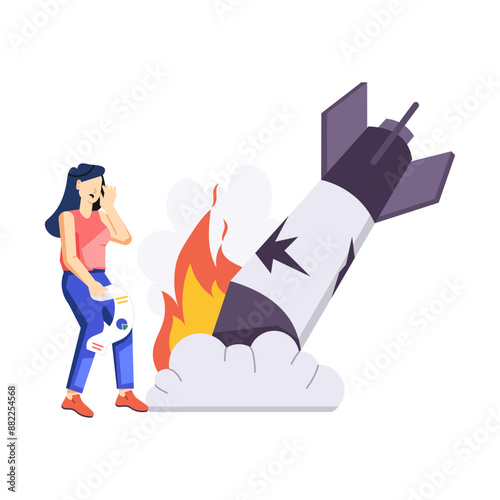 Character based flat illustration of leadership  

