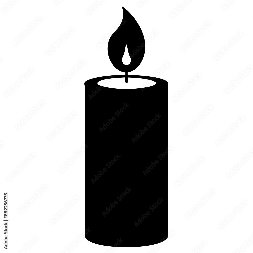 Fototapeta premium Candle vector illustration, Candle vector art, Candle silhouette, Burning candle illustration