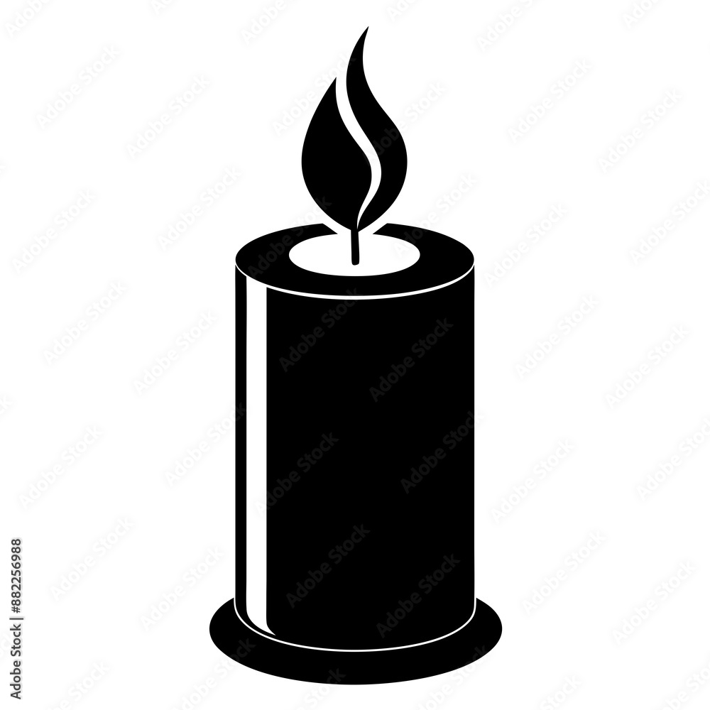 Obraz premium Candle vector illustration, Candle vector art, Candle silhouette, Burning candle illustration