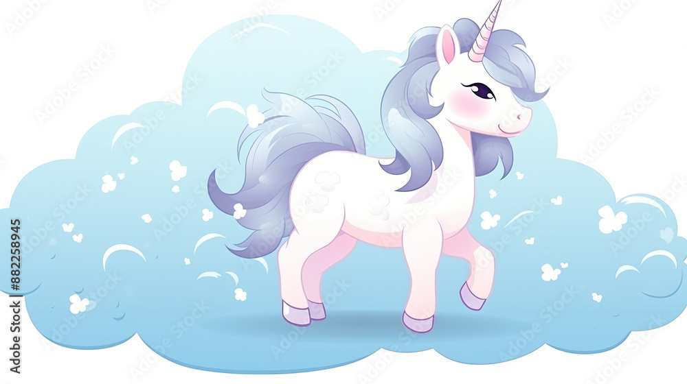 Adorable vector unicorn isolated on a white background Adorable vector unicorn isolated on a white background