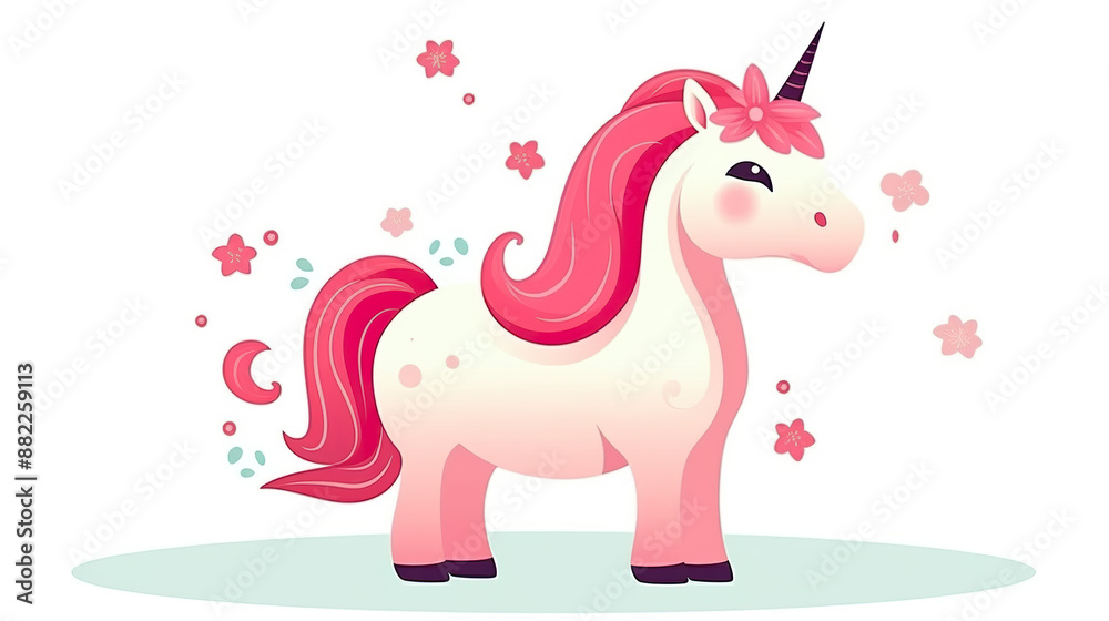 Adorable vector unicorn isolated on a white background Adorable vector unicorn isolated on a white background