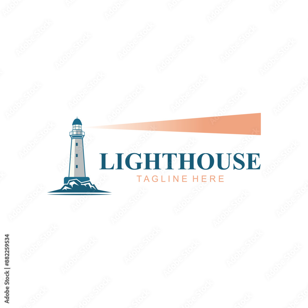 Lighthouse logo design vector illustration template