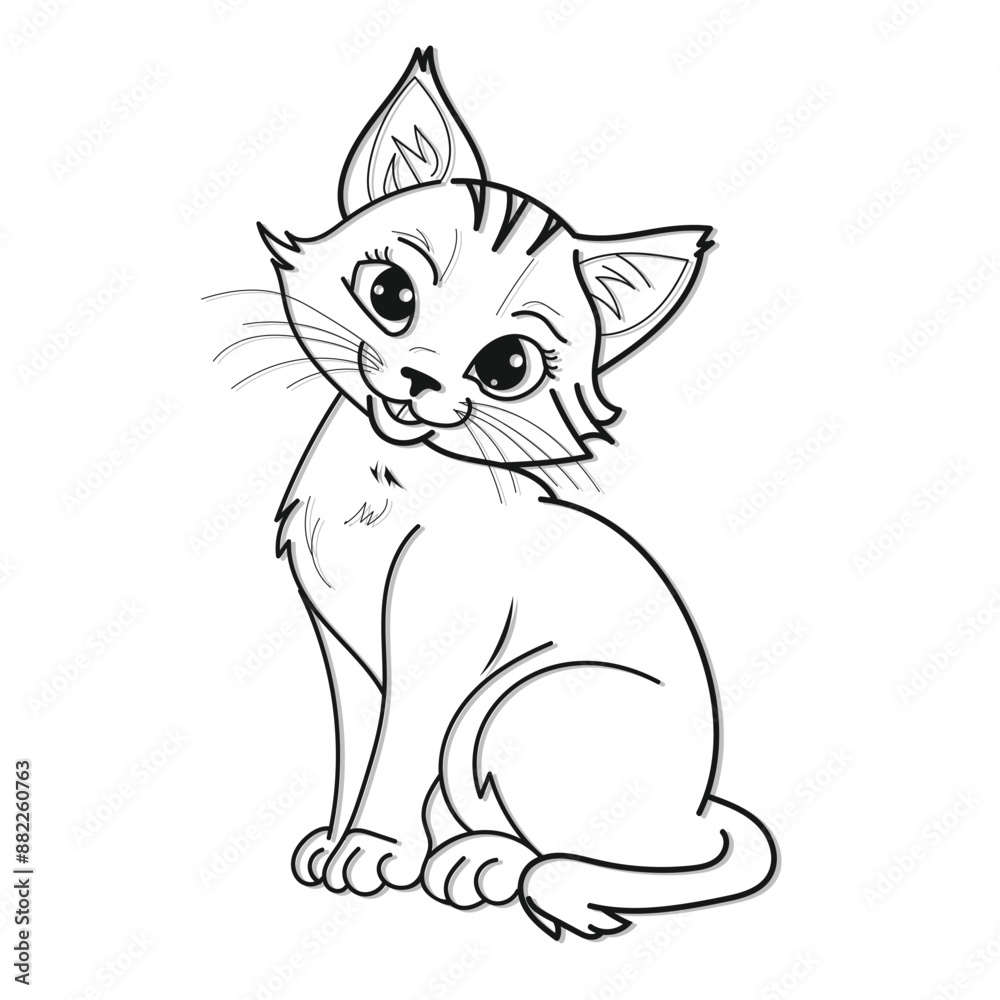 realistic cat outline vector illustration realistic cat outline vector illustration