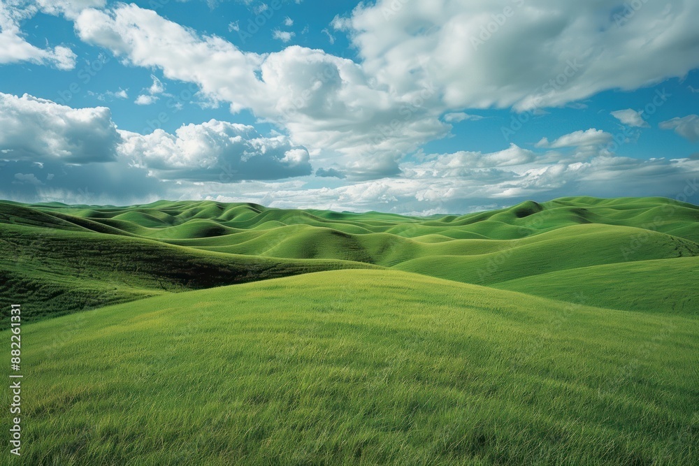 Rolling Green Hills Under a Blue Sky Rolling Green Hills Under a Blue Sky