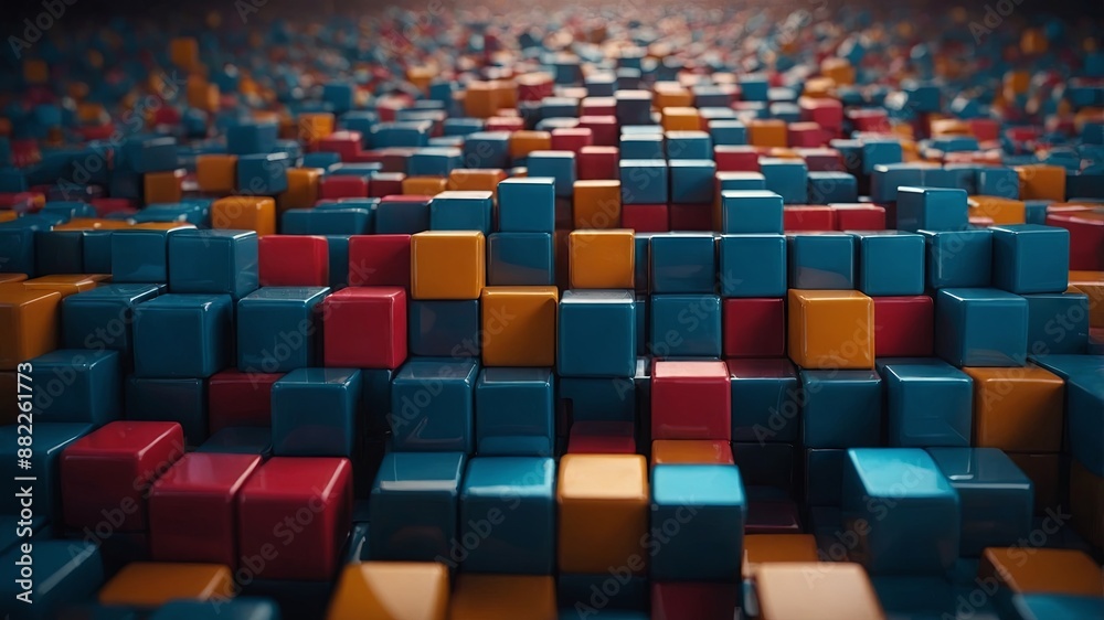 Obraz premium Abstract background design, geometric composition with cubes.