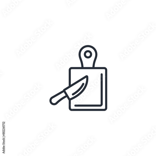 cutting board icon. vector.Editable stroke.linear style sign for use web design,logo.Symbol illustration.