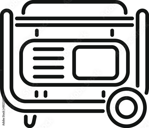 Line drawing of a portable power generator, useful during a blackout or when camping