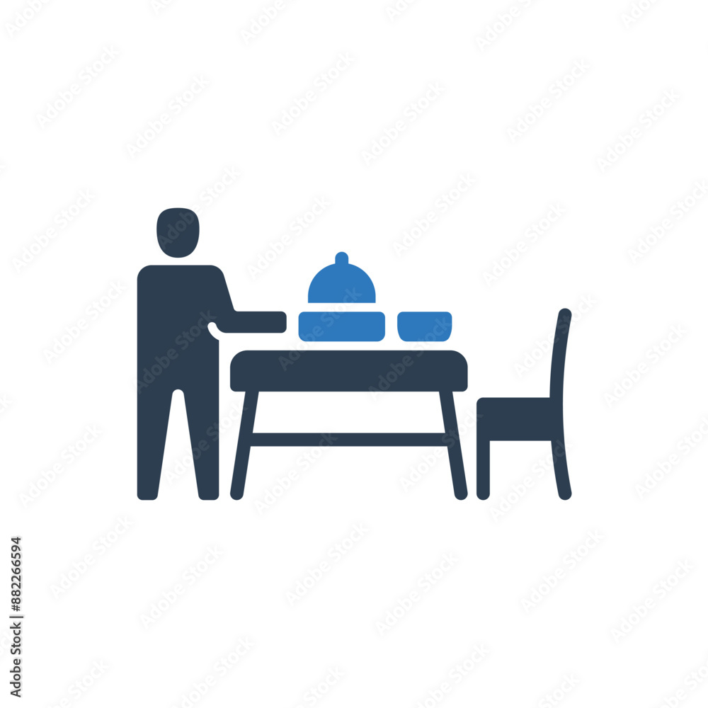Fototapeta premium Waiter Food Serve Icon