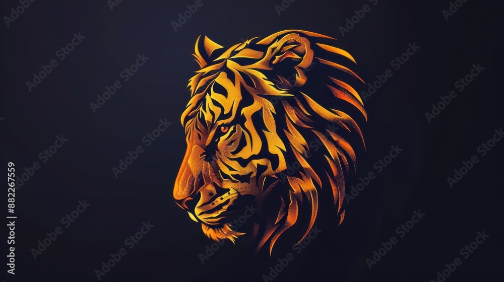 Tiger head mascot 3D logo background wallpaper AI generated image Tiger head mascot 3D logo background wallpaper AI generated image