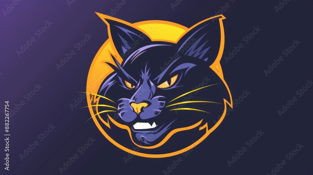 Cat head mascot logo background wallpaper AI generated image Cat head mascot logo background wallpaper AI generated image