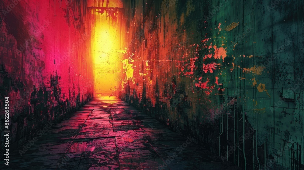 Fototapeta premium Pixelated City Ruins