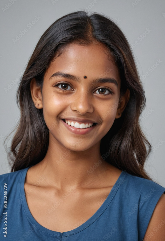 Portrait view of a regular happy smiling Sri Lanka girl, ultra realistic, candid, social media, avatar image, plain solid background Portrait view of a regular happy smiling Sri Lanka girl, ultra realistic, candid, social media, avatar image, plain solid background