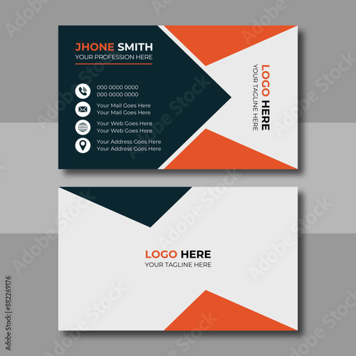 Modern business card design for business and personal use. vector illustration design, print ready and easy to edit 