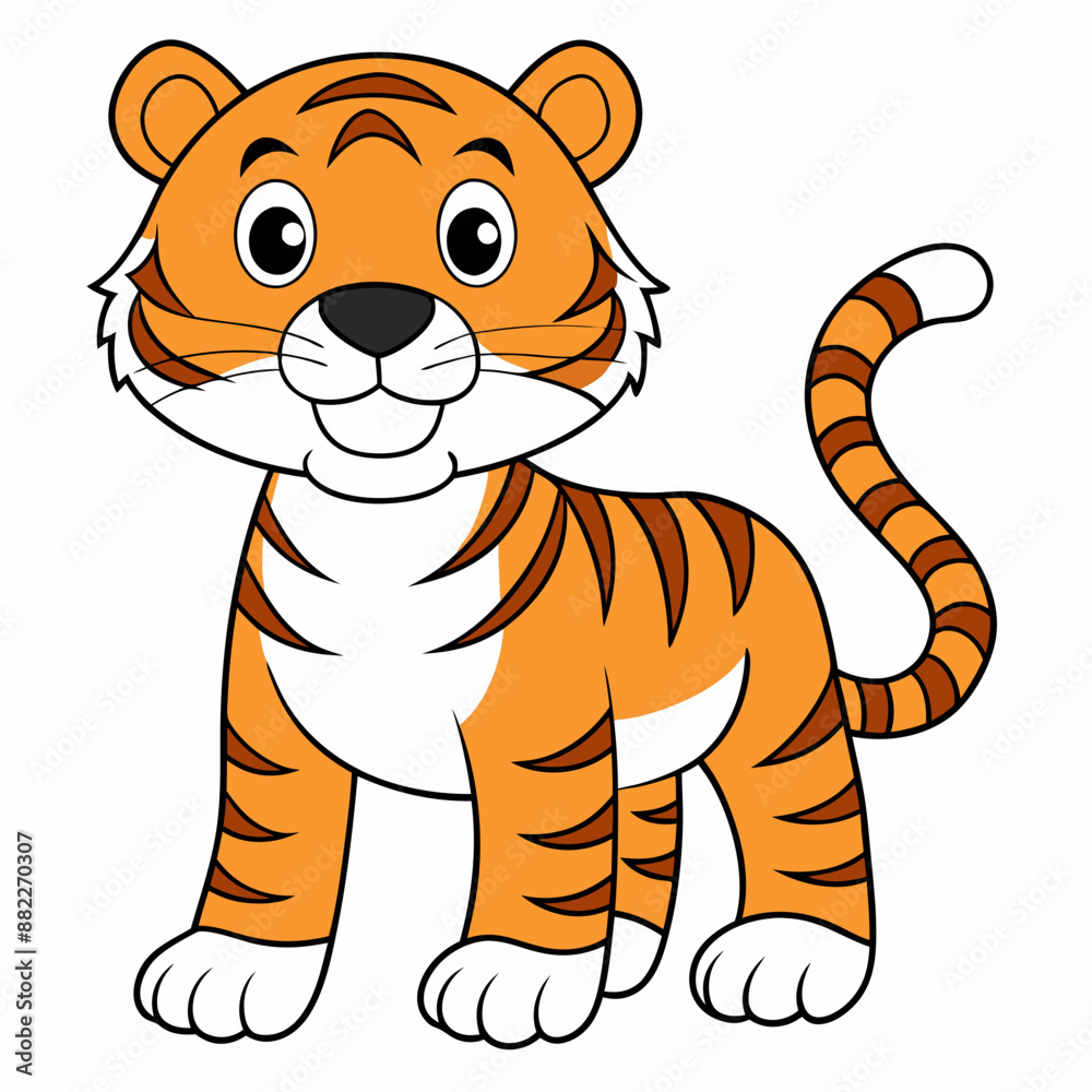 Tiger Vector Illustration, Lion Vector Art, Tiger Silhouette, Tiger cartoon Character Tiger Vector Illustration, Lion Vector Art, Tiger Silhouette, Tiger cartoon Character