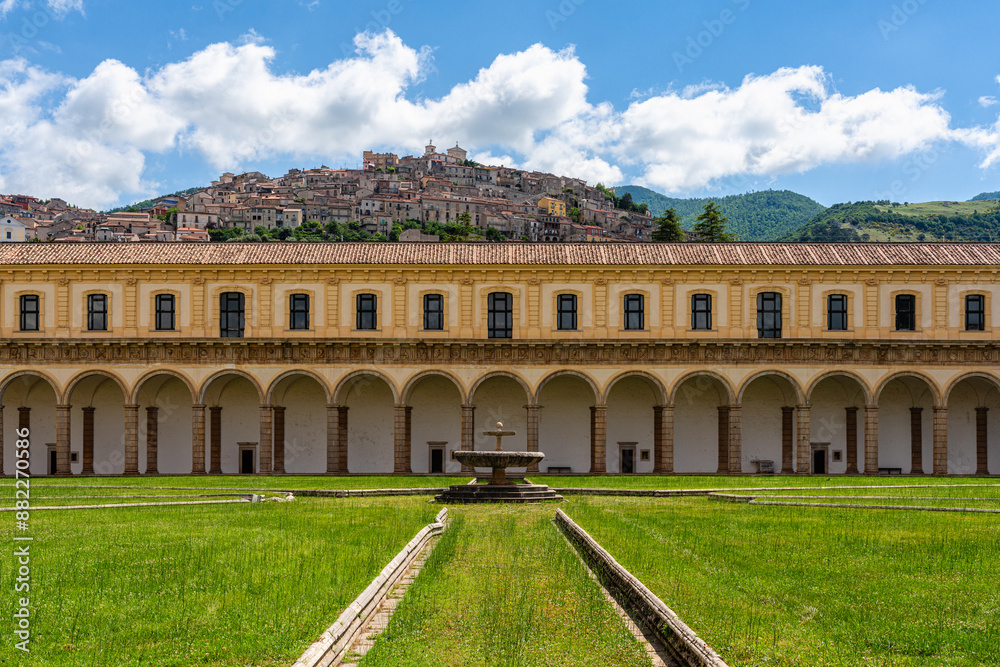 Fototapeta premium The marvelous Certosa di Padula, monastic complex and Unesco world heritage site in the province of Salerno, Campania, Italy.