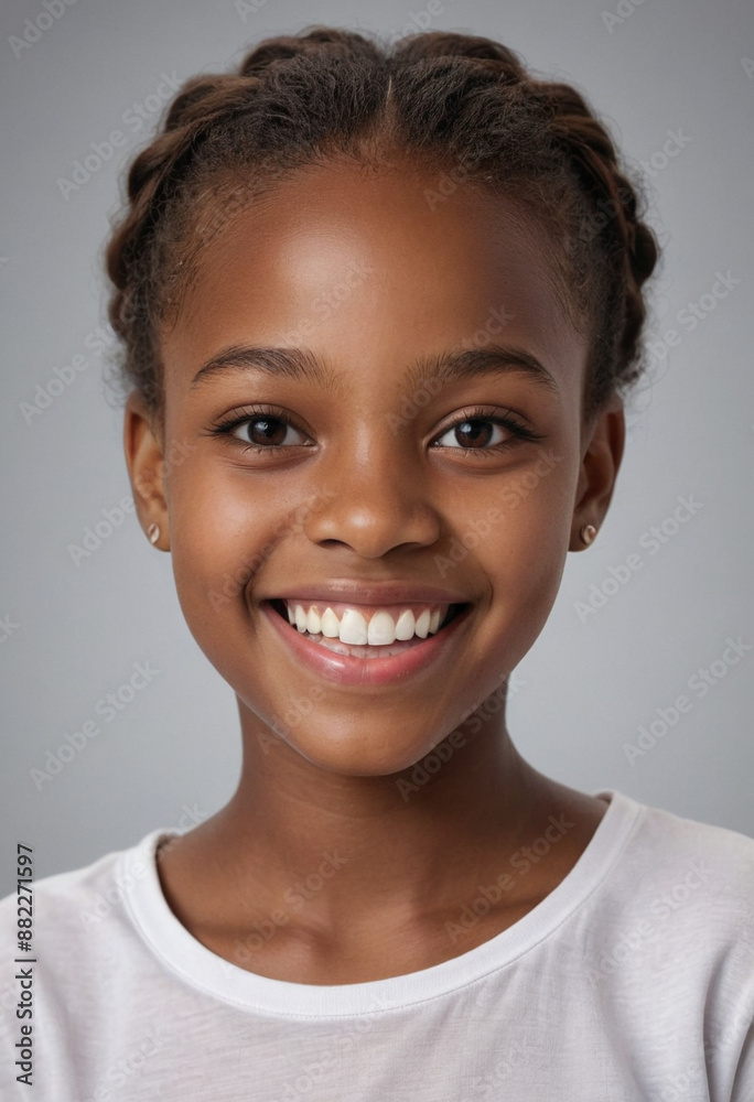 Portrait view of a regular happy smiling Haiti girl, ultra realistic, candid, social media, avatar image, plain solid background Portrait view of a regular happy smiling Haiti girl, ultra realistic, candid, social media, avatar image, plain solid background