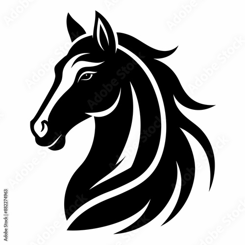 horse silhouette isolated on white © mdsaidul