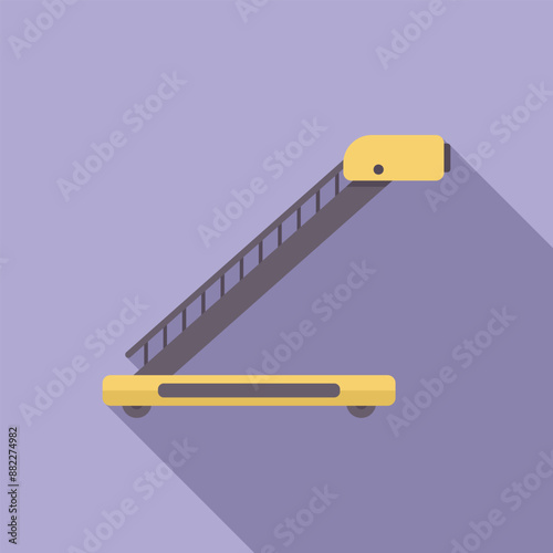 Airport staircase connecting airport with airplane entrance door for boarding or disembarking passengers