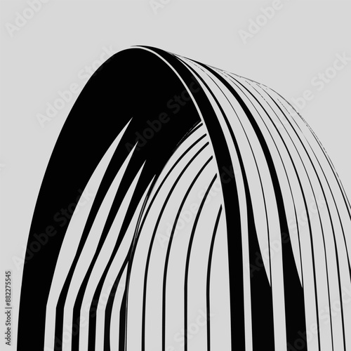 Flat sketch drawing of Venice canals and gondolas, minimalist style, monochrome, detailed line work, architectural elements, centered composition