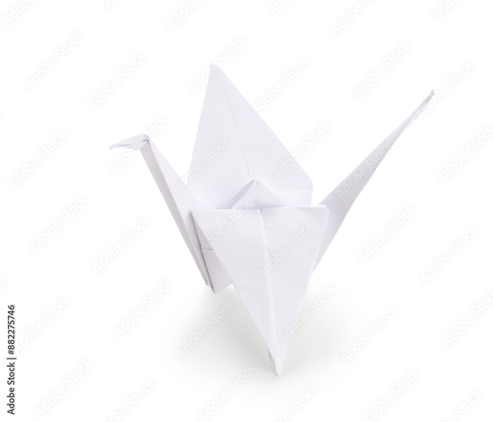 Fototapeta premium Origami bird on white background