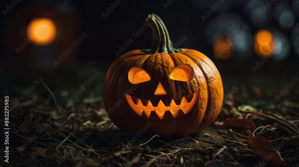 Fototapeta premium halloween pumpkin on a black background