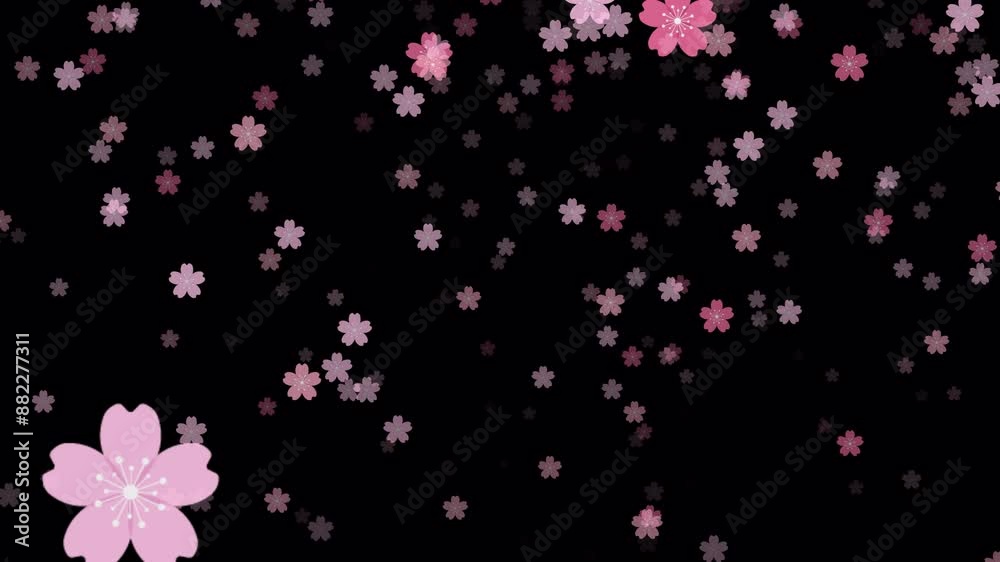 Falling sakura flowers animation. Pink sakura flowers flying in the air. Sakura flowers. Sakura flower background. Floral spring background. Motion graphic. Transparent background with alpha channel Falling sakura flowers animation. Pink sakura flowers flying in the air. Sakura flowers. Sakura flower background. Floral spring background. Motion graphic. Transparent background with alpha channel