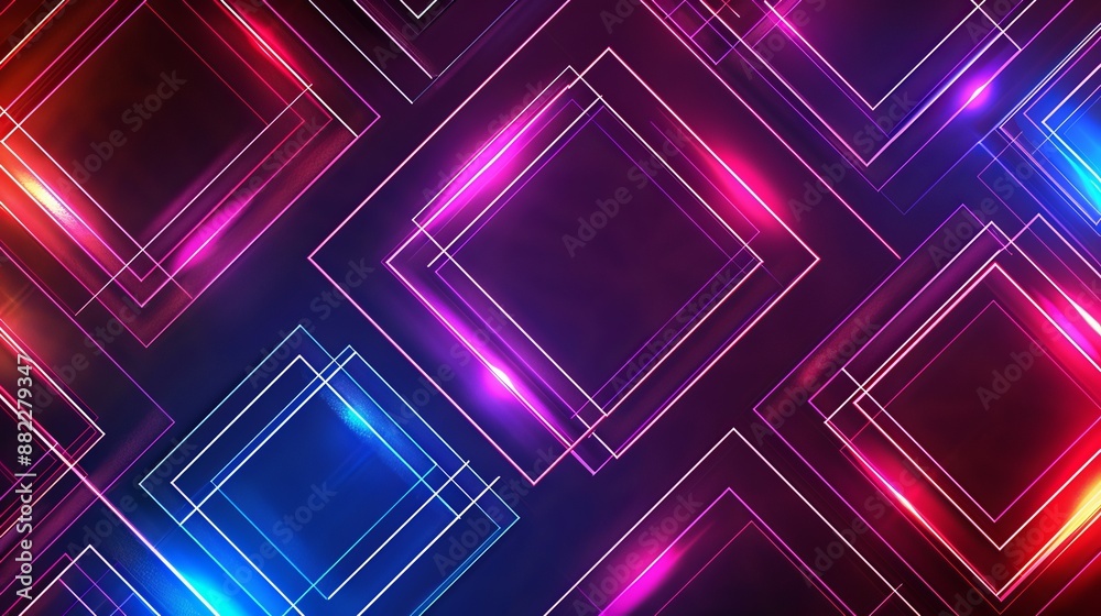 Neon Geometric Shapes Abstract Background Neon Geometric Shapes Abstract Background