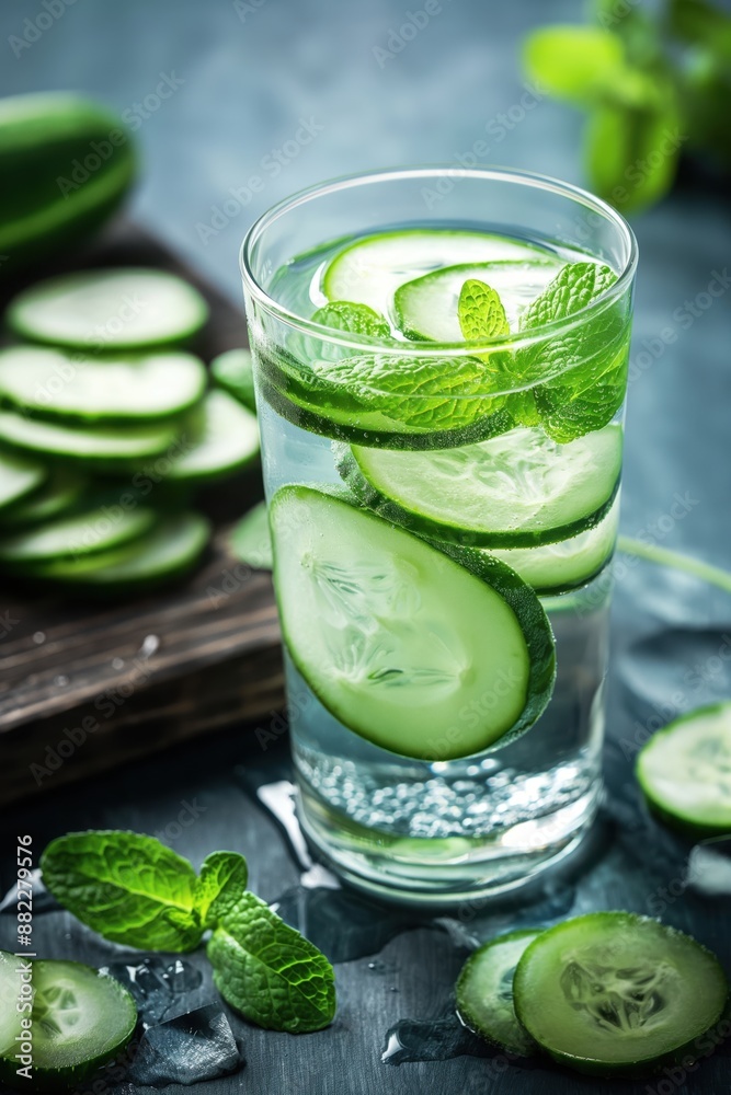 Refreshing cucumber and mint water Refreshing cucumber and mint water