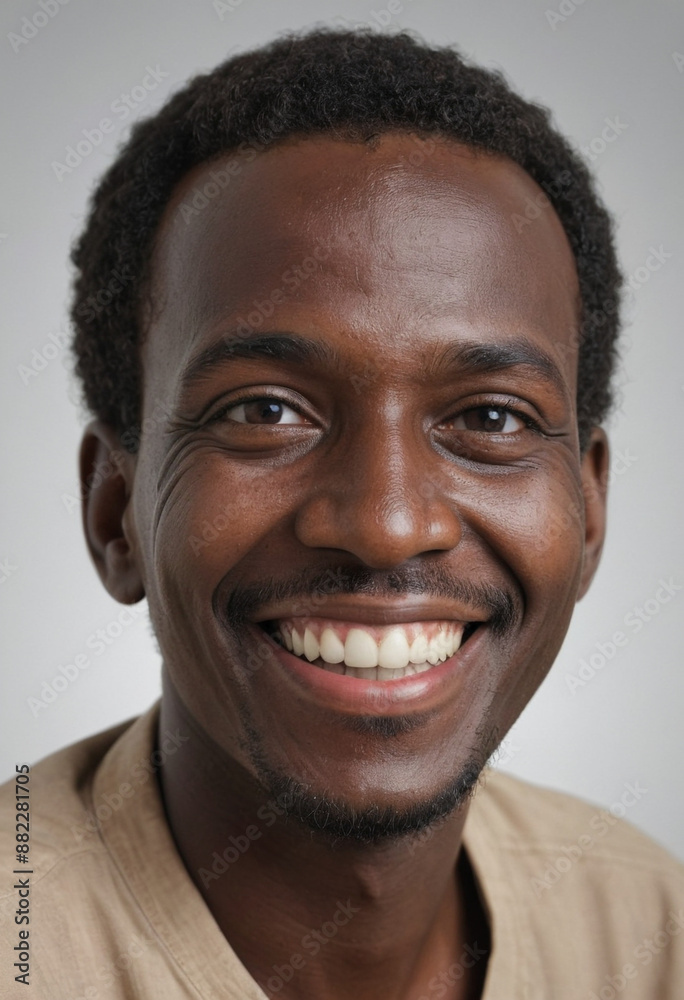Portrait view of a regular happy smiling Sudan man, ultra realistic, candid, social media, avatar image, plain solid background Portrait view of a regular happy smiling Sudan man, ultra realistic, candid, social media, avatar image, plain solid background