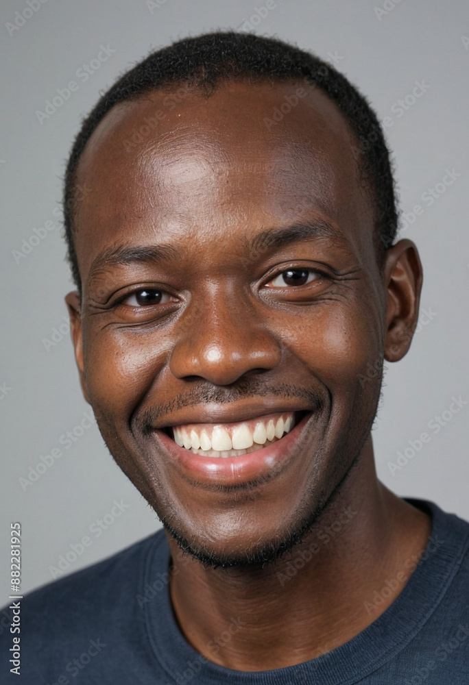 Portrait view of a regular happy smiling Zimbabwe man, ultra realistic, candid, social media, avatar image, plain solid background Portrait view of a regular happy smiling Zimbabwe man, ultra realistic, candid, social media, avatar image, plain solid background